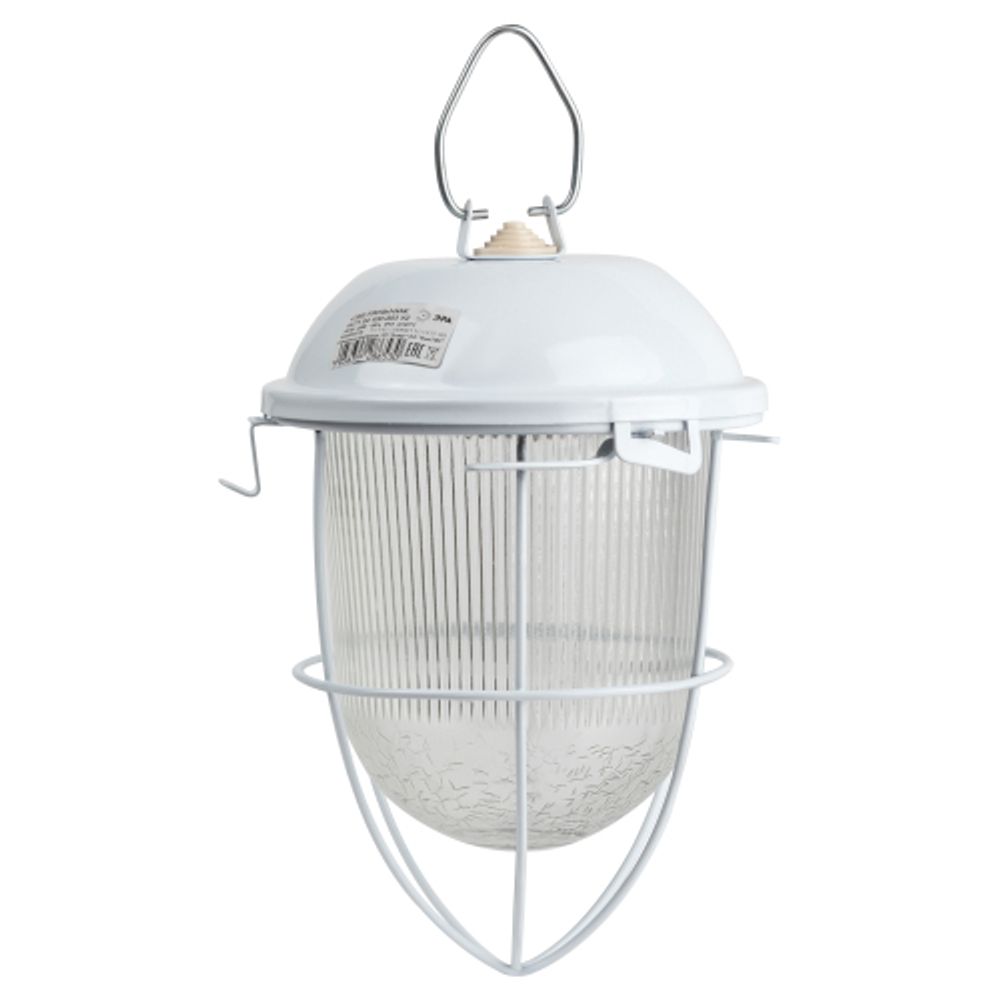 Светильник ЭРА НСП 02-100-003 с решеткой Желудь сталь стекло IP54 E27 max 100Вт 172х262х275 белый | Светильники НСП (Желуди)