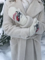 Варежки вязаные шерстяные из 100% шерсти, очень тёплые