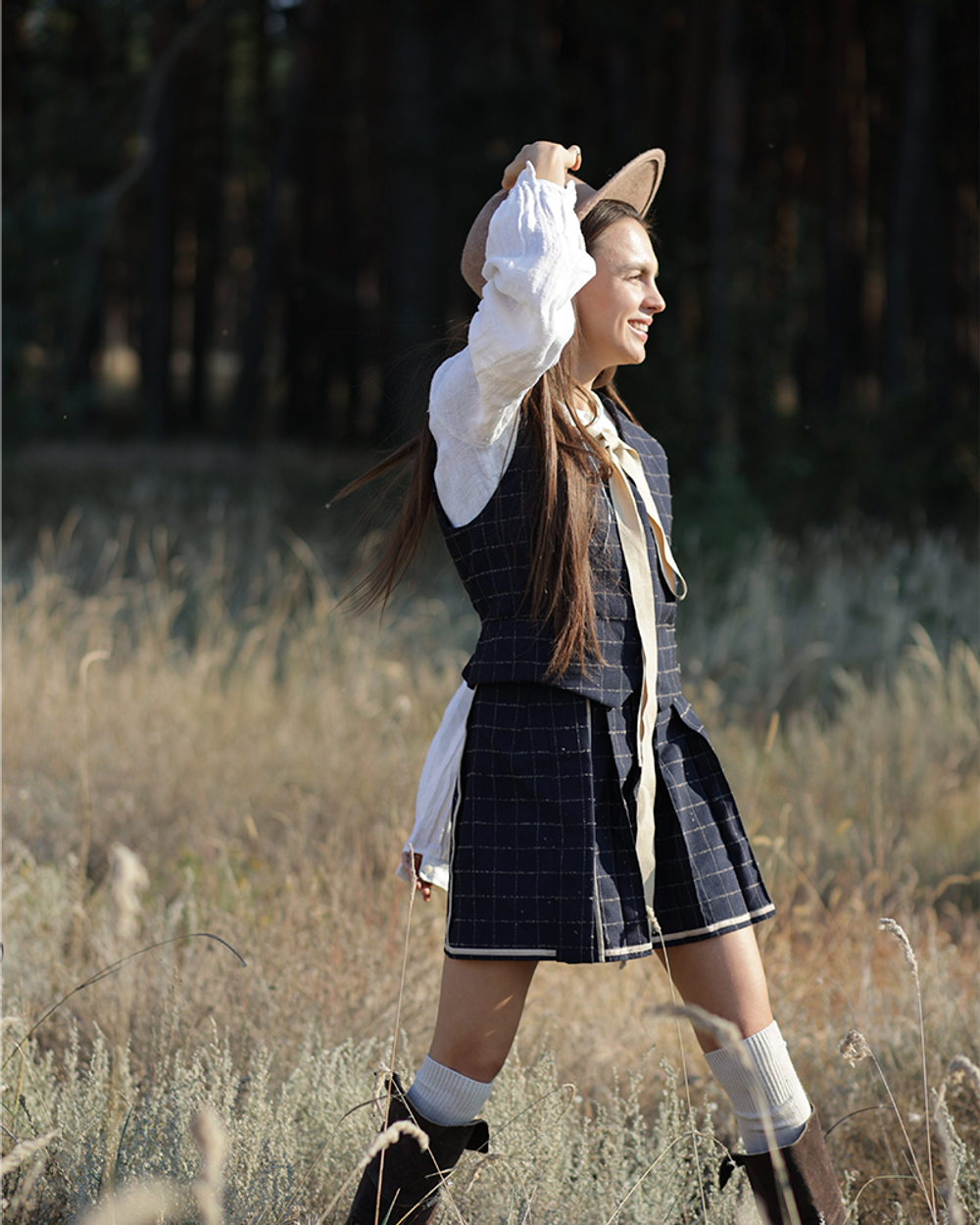 Двусторонняя юбка в складку Not school