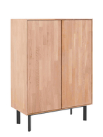 Комод деревянный 2 двери Виби 85х40х119 см из массива дуба на металлических ножках, в стиле лофт