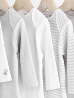 Боди с длинным рукавом для малышей Next K79-966, 5 шт., Белый, Серый