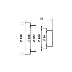 Редуктор Zernberg 80-100-120-125-150мм универсальный  пластик 21871