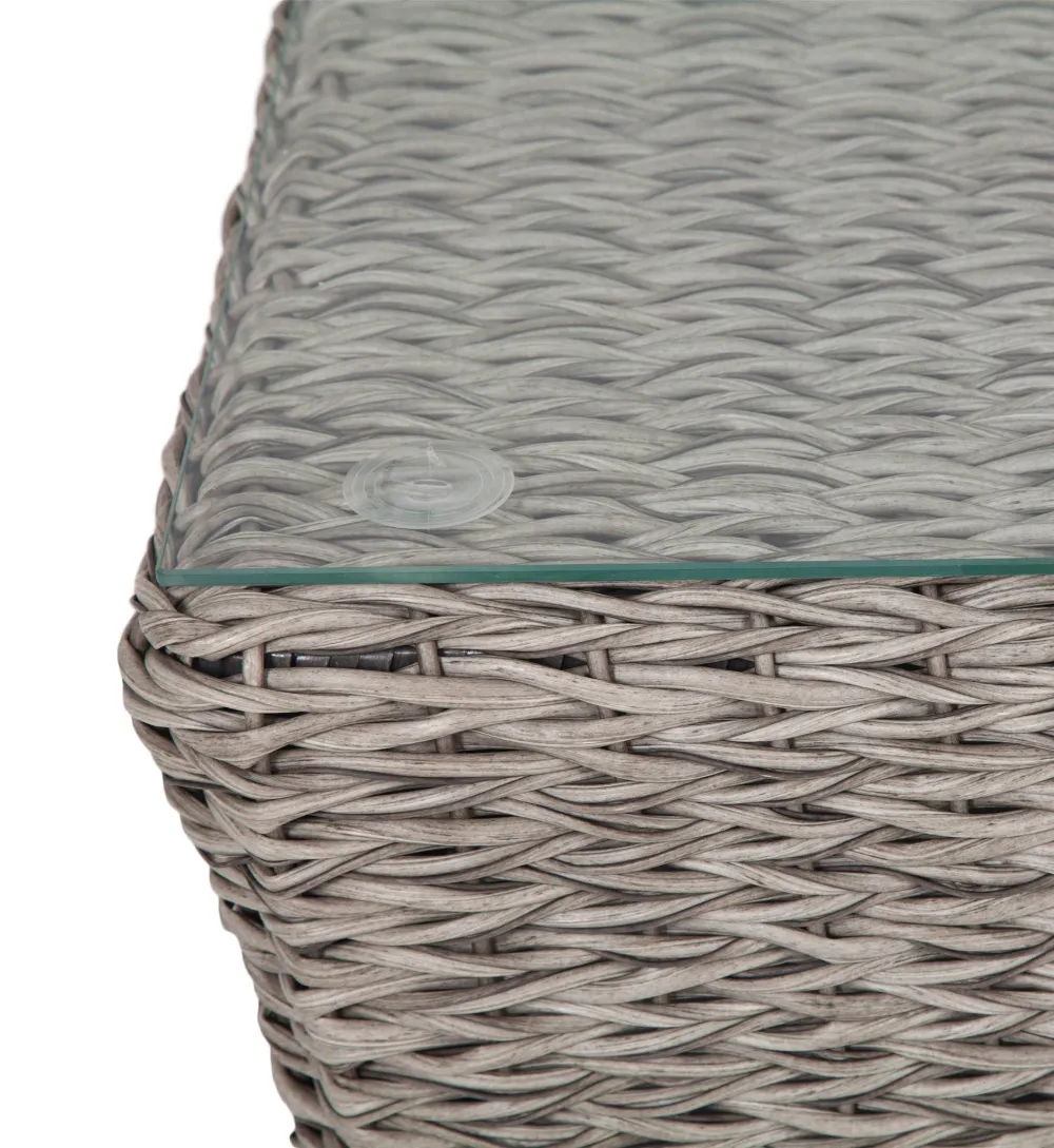 "Капучино" журнальный столик из искусственного ротанга (гиацинт), цвет серый
