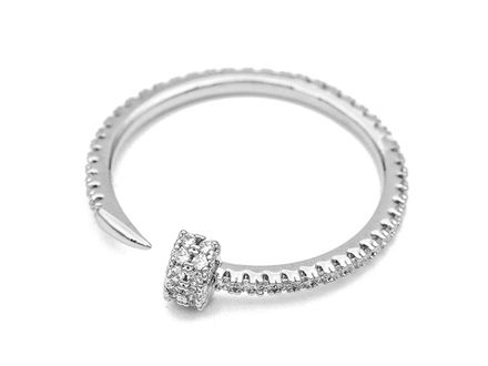 Кольцо "Гвоздь" со стразами