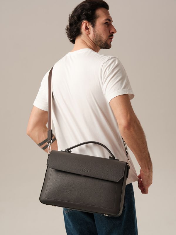 Мужская кожаная сумка Levi DBR 7115 темный лес