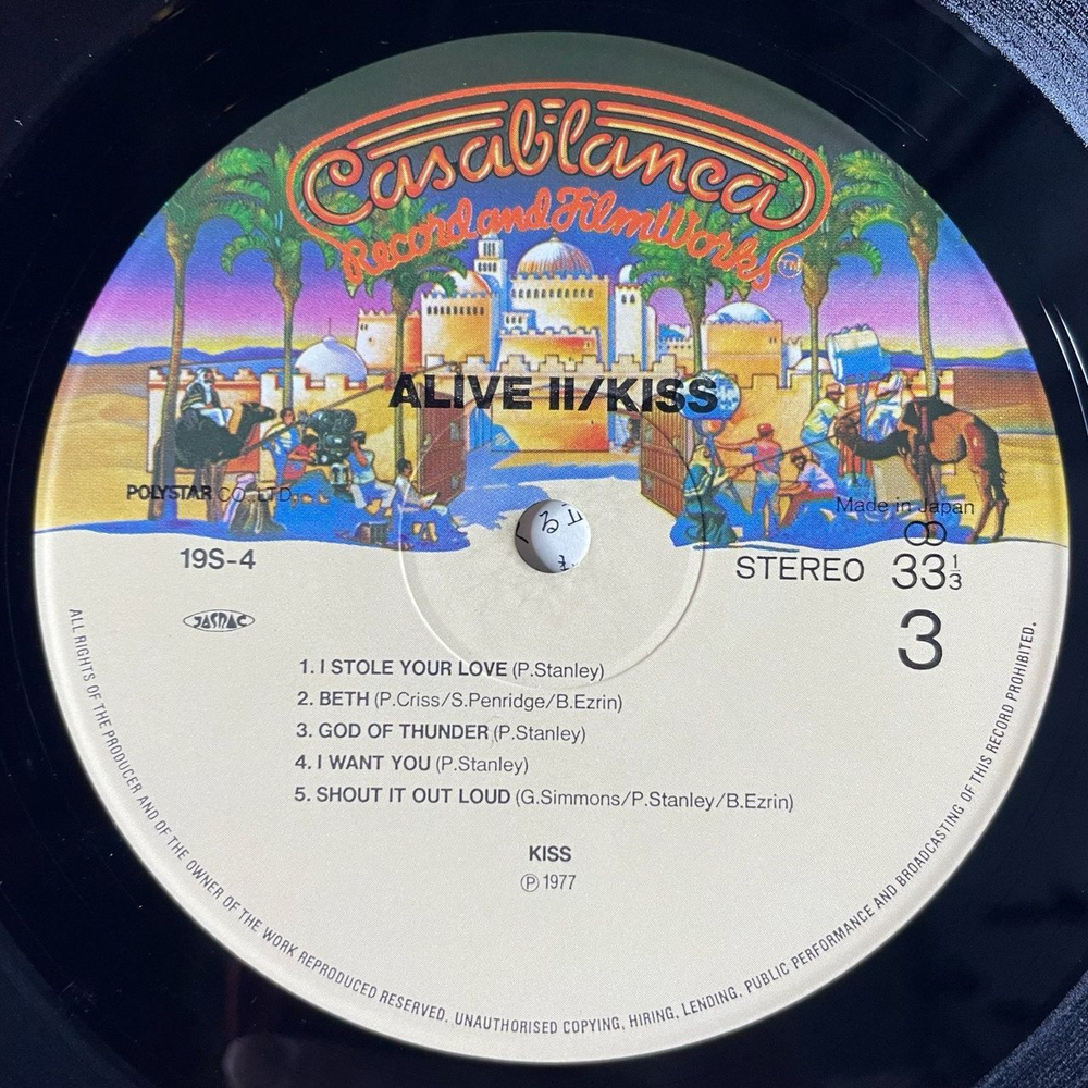 Винтажная виниловая пластинка LP Kiss Alive II (Japan 1980) (Obi) Detroit Rock City