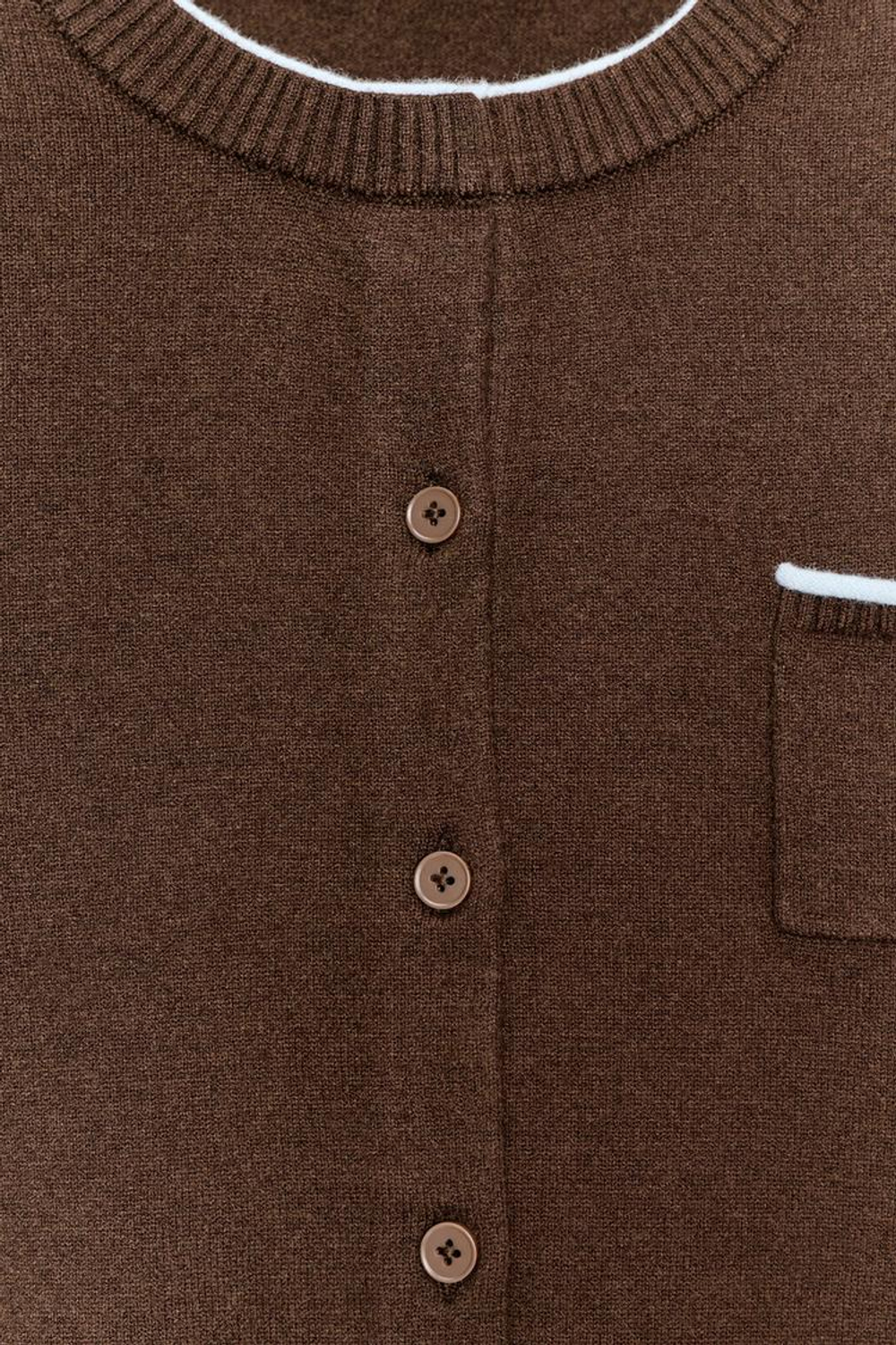 ZARА КОМБИНИРОВАННЫЙ КАРДИГАН, КОРИЧНЕВЫЙ