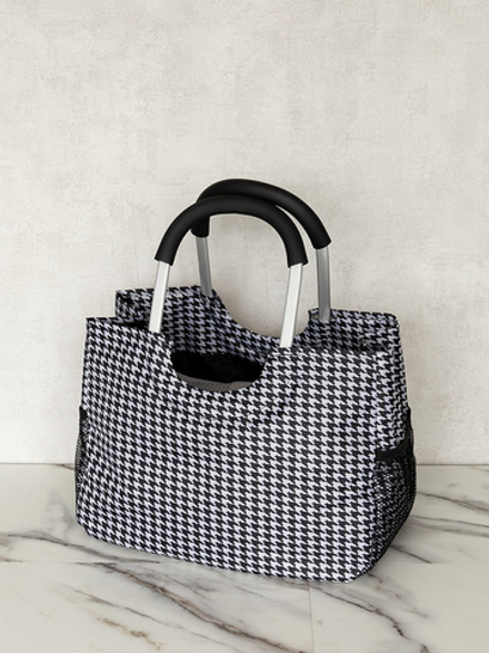 Корзина для белья DeNASTIA Гусиные лапки, 30x40x25, черный/белый