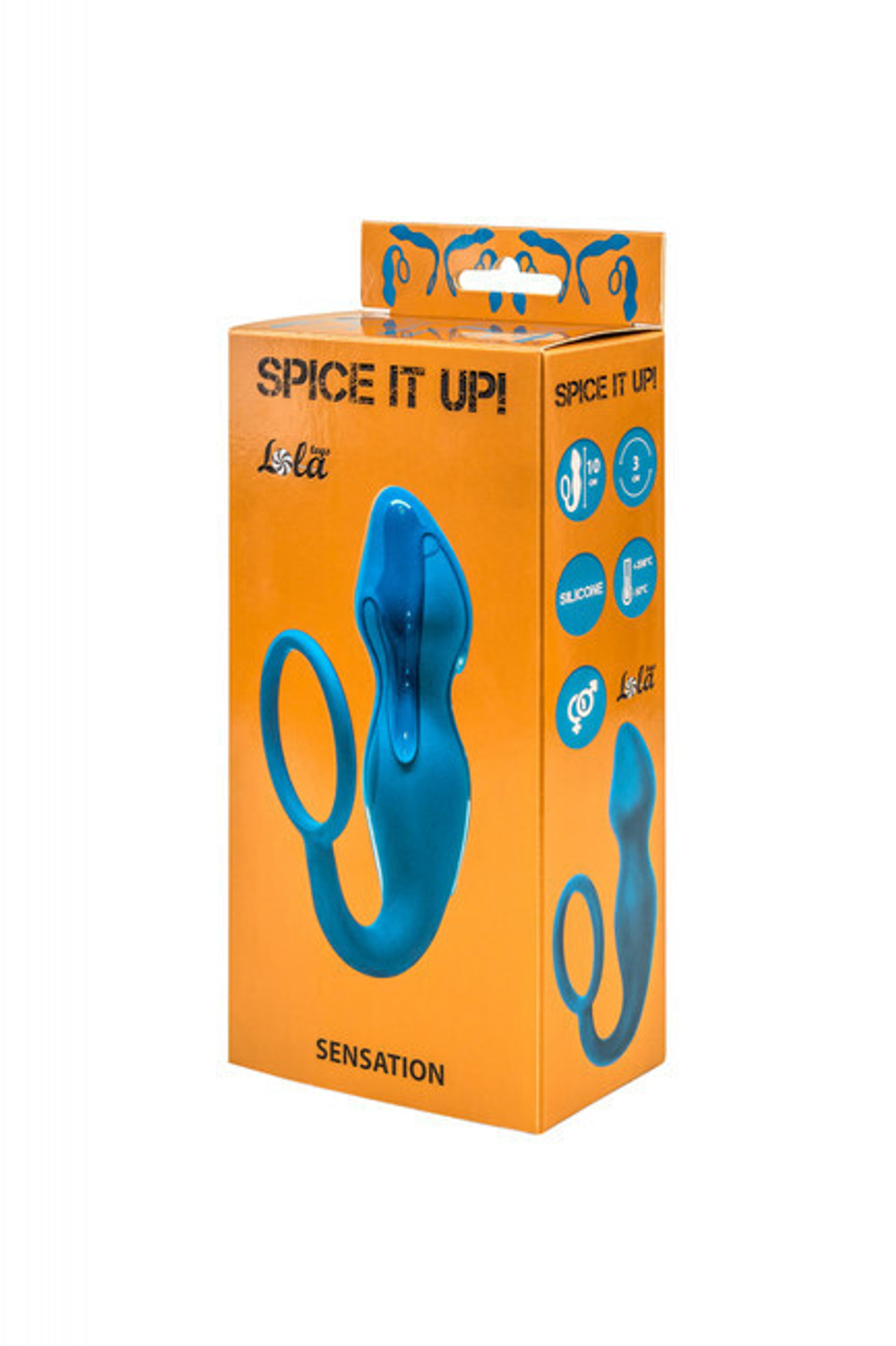 Анальная пробка с эрекционным кольцом SPICE IT UP SENSATION DARK AQUAMARINE (Цвет: аквамариновый)