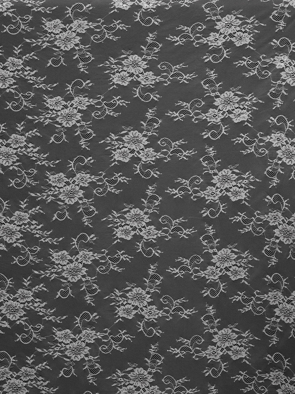 Кружево шантильи теплое белое широкое неэластичное ширина 1,5 м купон 2.9 м