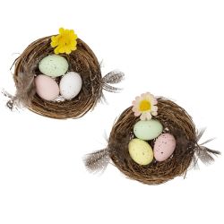GAEM Изделие декоративное "Гнездо пасхальное" (блок 12 шт), L7 W7 H2,5 см, 2в.