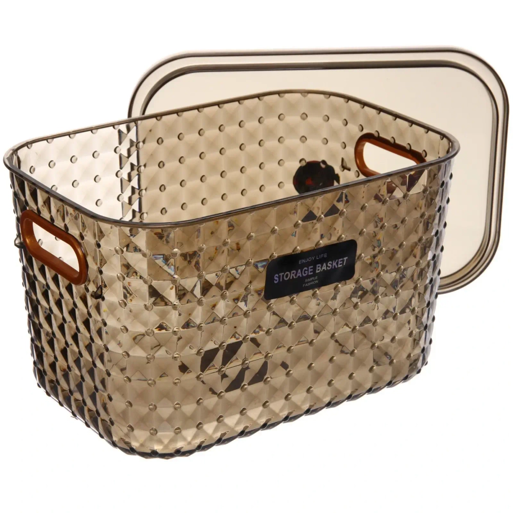 Контейнер для хранения с крышкой «ЛАМИНГТОН», цвет кофейный, 25*17*15см