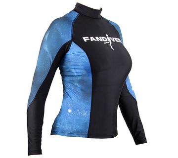 Гидрофутболка-рашгард FanDiver Galaxy женская синий/черный