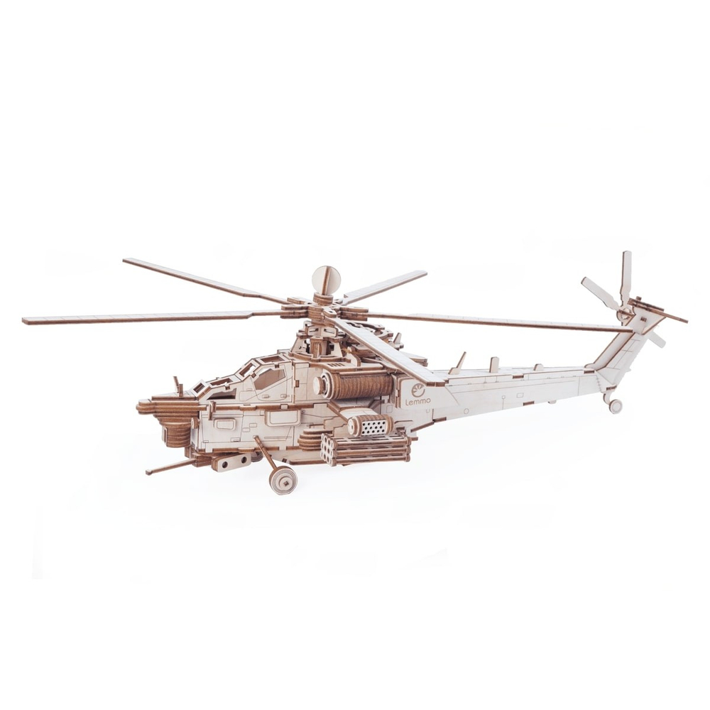 Деревянный конструктор Вертолёт "Ночной Охотник" (Lemmo)