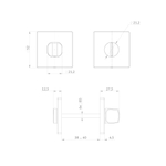 Ручка поворотная BK6.K.EST.Q52 SN-3 матовый никель