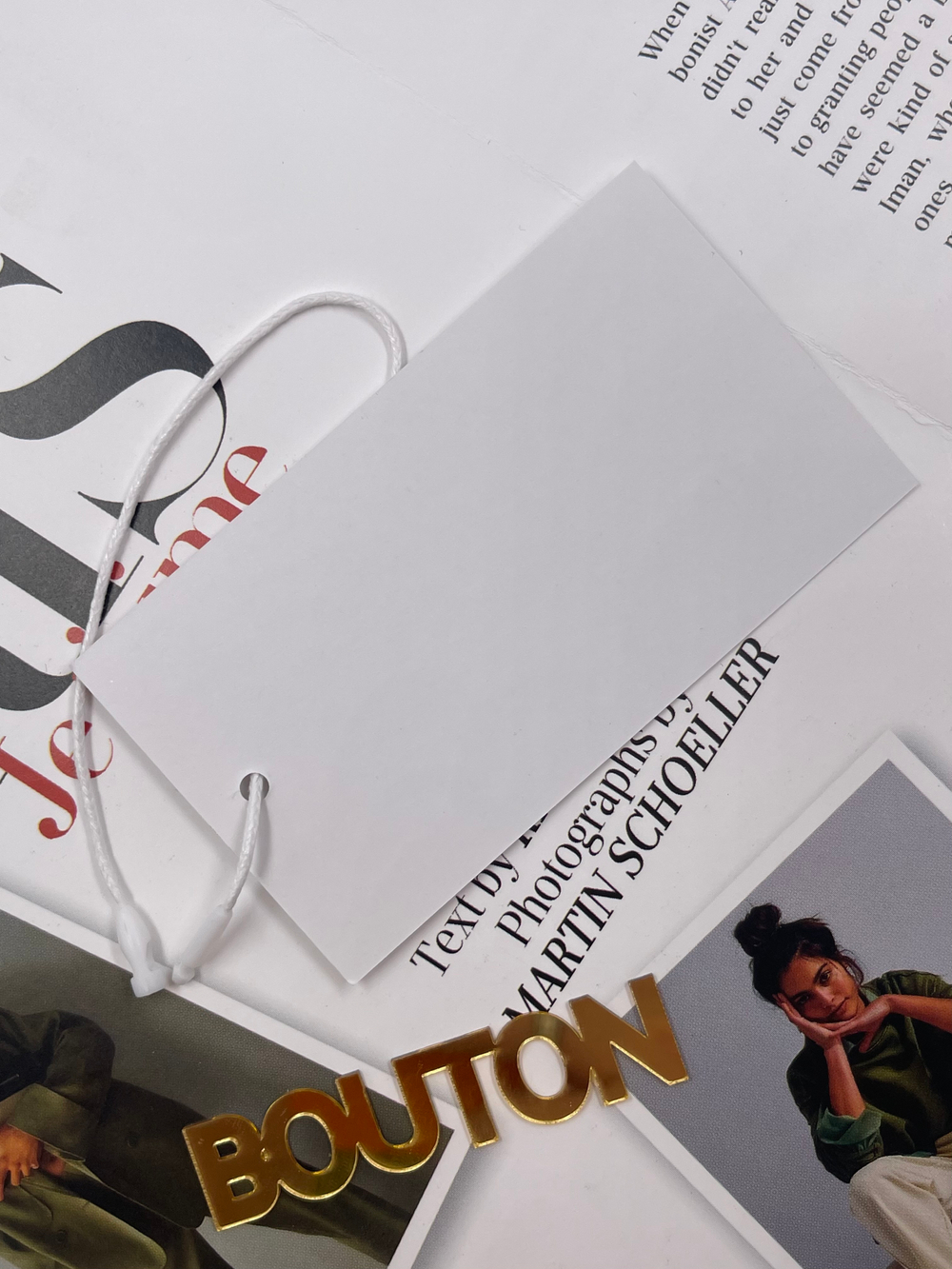 Бирка Скиап белая бумажная