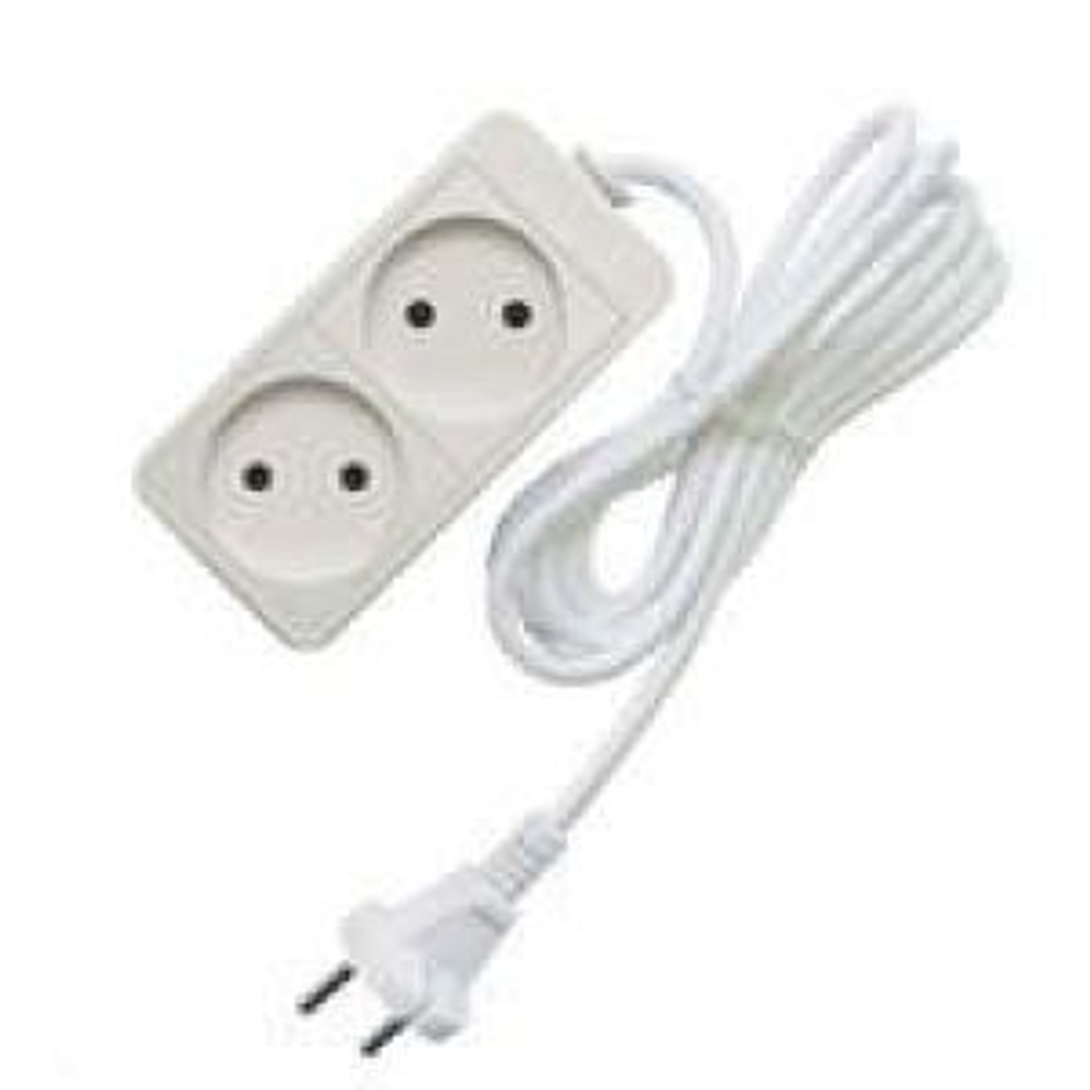 Удлинитель 2х1.5м без заземл. 10А IP20 2.2кВт ПВС