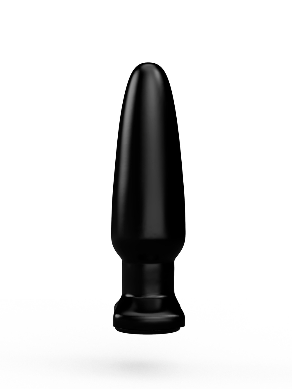 Чёрная анальная пробка с гладкой поверхностью - 18 см.