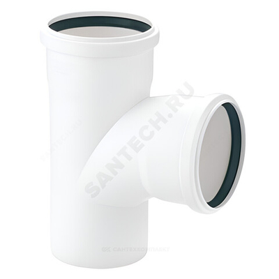 Тройник PP-H бесшумный белый Дн 110х110х87гр б/нап в/к max flow Rehau 11230051001