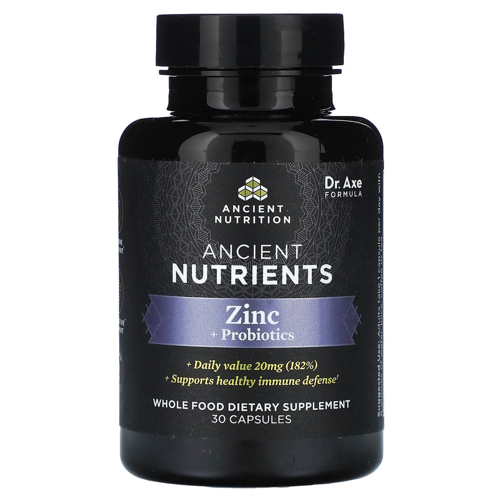 Ancient Nutrition, Цинк + пробиотики`` 30 капсул