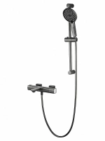 Смеситель для ванны с душевым гарнитуром и термостатом WONZON & WOGHAND SOLID WW-C2011-A-BGG темный графит