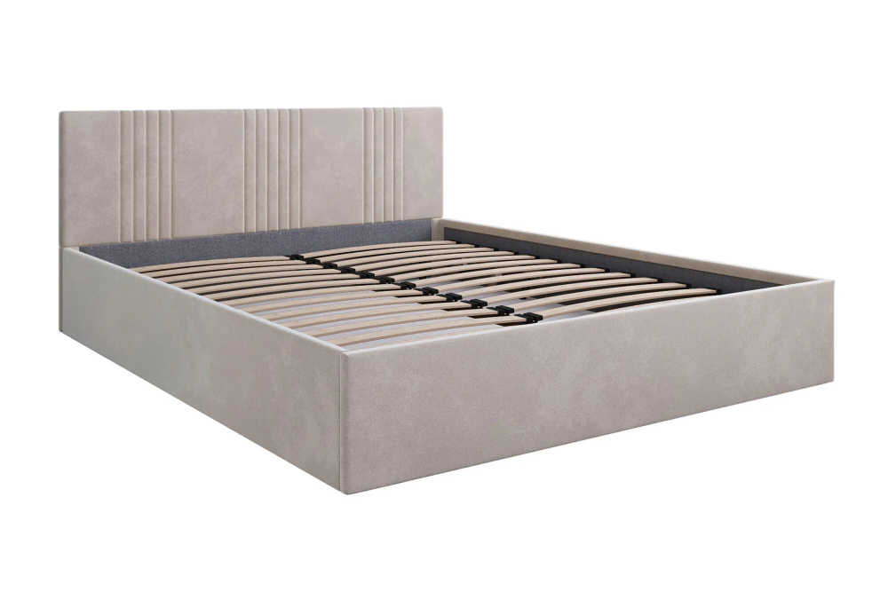 Кровать Моника с подъёмным механизмом 180х200, велюр, бежевый