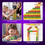 Игра настольная "ЦВЕТНАЯ БАШНЯ", 54 окрашенных деревянных блока + кубик, BRAUBERG HOBBY, 665493