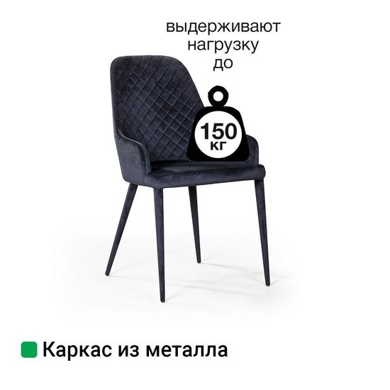 Стул Douglas, бархат чёрный