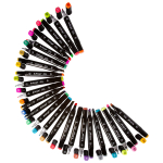 Набор скетчмаркеров DUO Alingar, 24 цвета, основные, пулевидный/клиновидный 1-6 мм, спиртовая основа, сумка-чехол с ПВХ каркас-ячейками