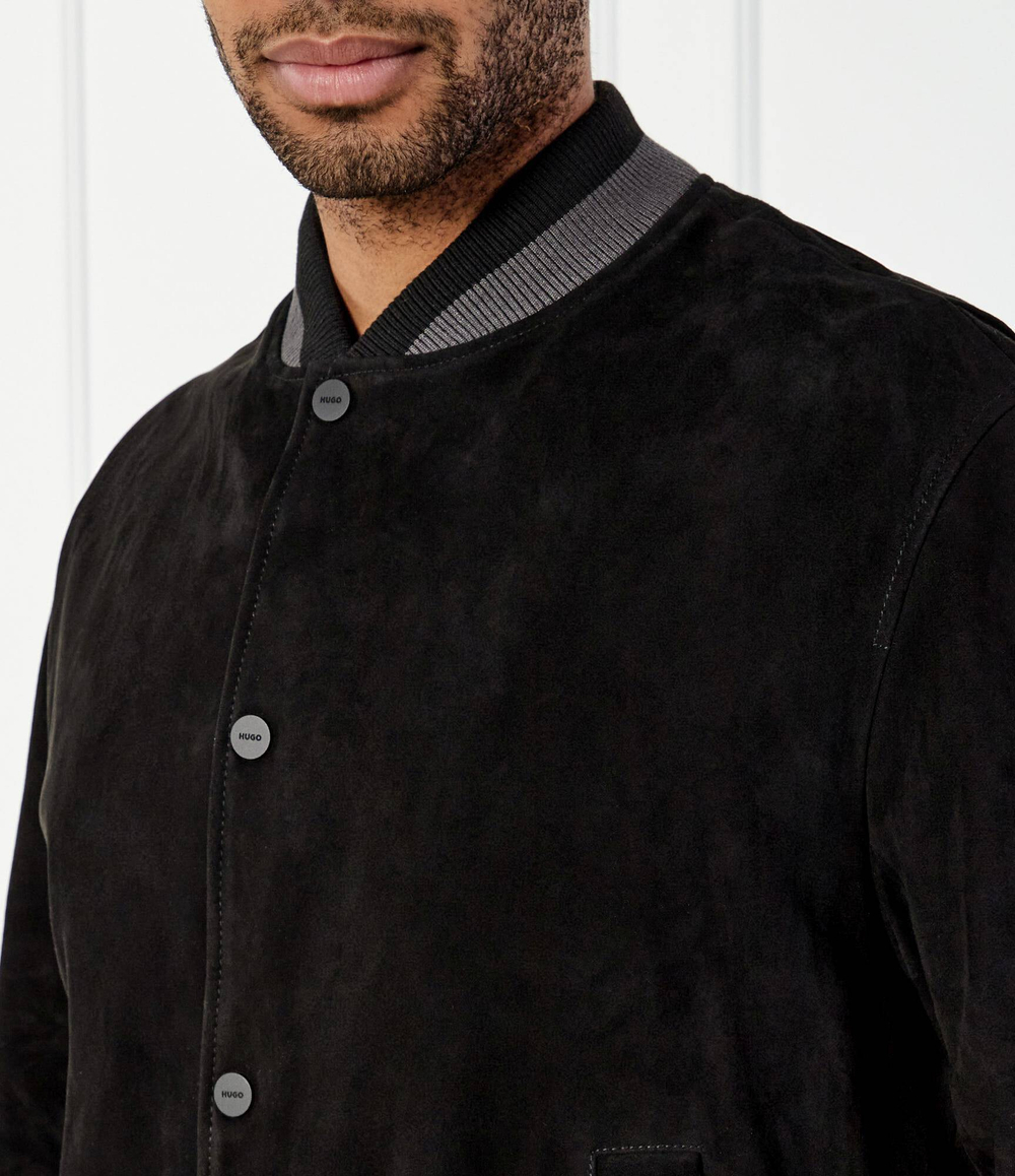 Кожаная куртка бомбер Ledam HUGO - черный(50534326)