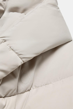 ZARA СТЕГАНАЯ КУРТКА С КАПЮШОНОМ WATER REPELLENT, БЕЖЕВЫЙ