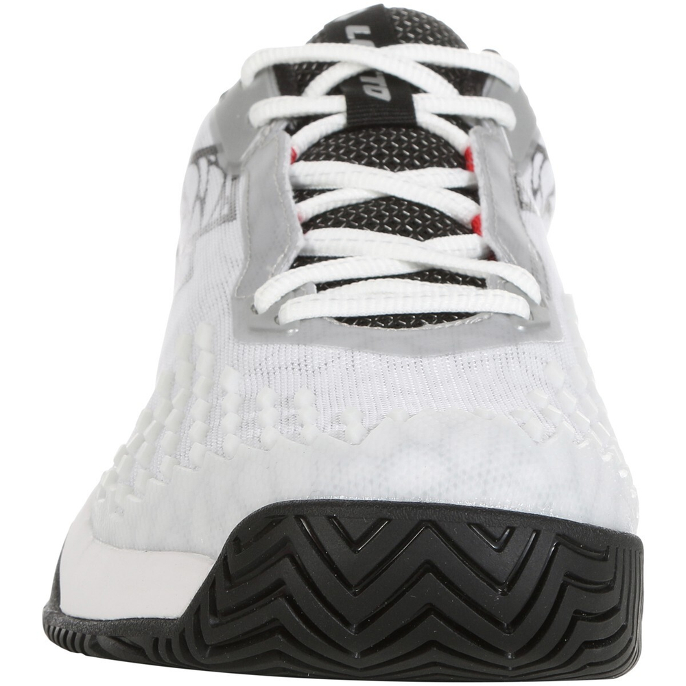 Мужские кроссовки теннисные Lotto Raptor Hyperpulse 100 Speed M - all white/all black/flame red
