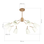 SLE155902-08 Светильник потолочный Золотистый/Белый E14 8*40W MARIO
