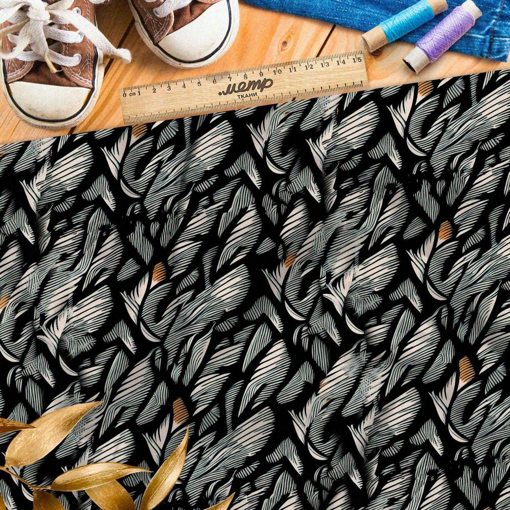 Ткань премиум бифлекс эффектные орнаменты