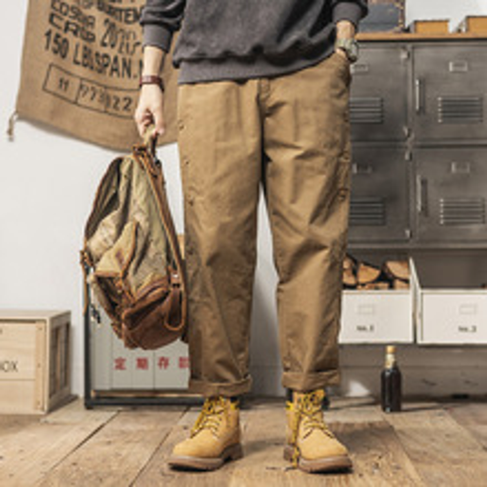 Брюки повседневные брюки с четырьмя пуговицами от кармана.Сезон весна и осень