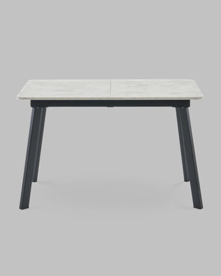 Стол Batu new 120-160/80/76 столешница ЛМДФ ароза светлая подстолье металл черный