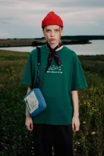 Футболка Called a Garment Rabbits зеленая