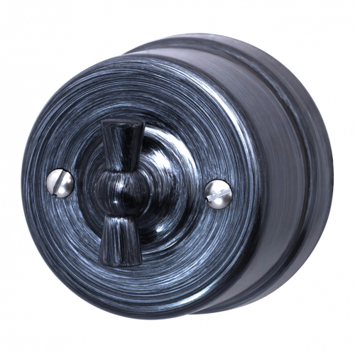 Выключатель 2-кл., пластик, цвет Серебряный век B1-202-11