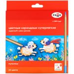 Карандаши цветные 24цв. Гамма Мультики, супермягкие