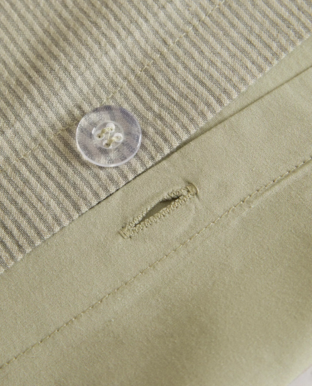 ZARA HOME ПОДОДЕЯЛЬНИК ИЗ ЖАТОГО СИТЦА В ПОЛОСКУ , ЗЕЛЕНЫЙ