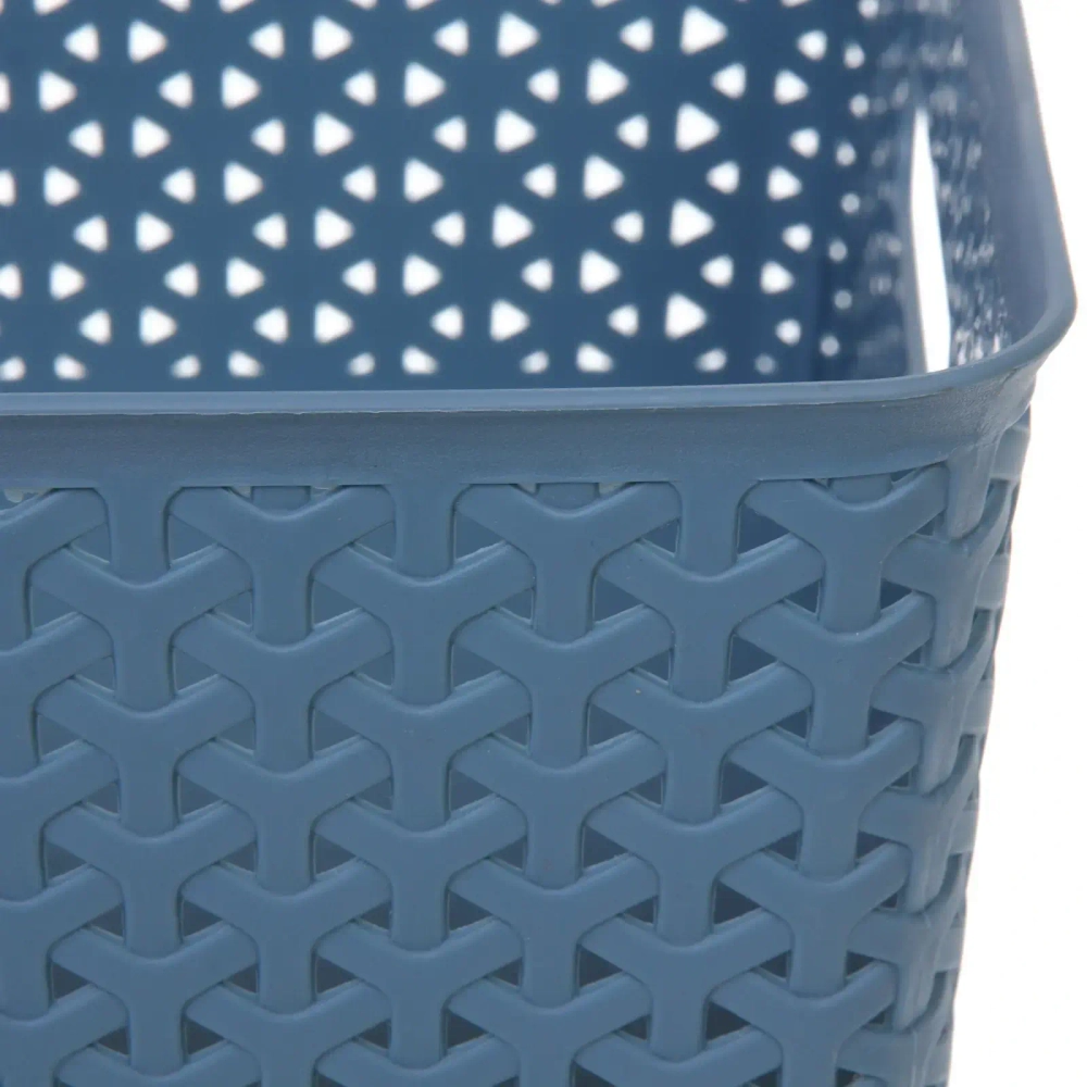Корзина для хранения с крышкой «КЬЯРИ», цвет лазурный, 36*30*13,5см
