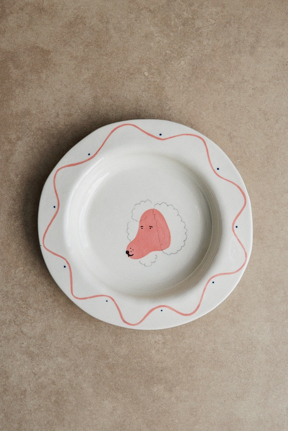 Тарелка глубокая Розовый пёс