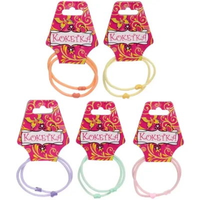 Резинки для волос 2шт «Грация», сердечки, микс 6 цветов, d-5,5см