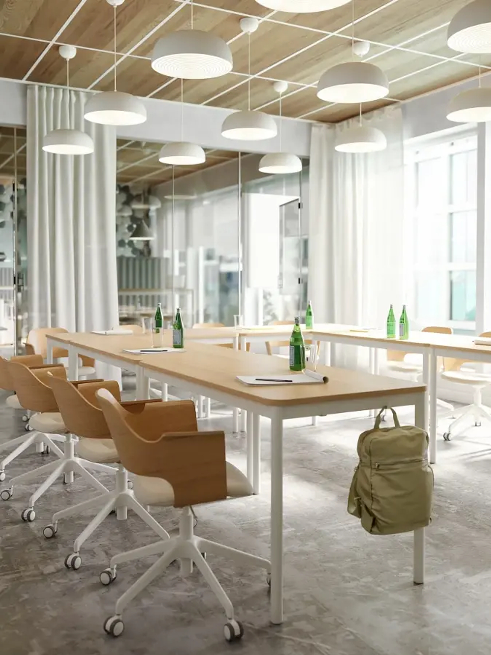 Офисный стул - IKEA FJÄLLBERGET/FJALLBERGET,  71x71x86см, белый/светло-коричневый, ФЬЕЛЛБЕРГЕТ ИКЕА