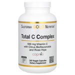 California Gold Nutrition, Total C Complex, витамин C с амлой, цитрусовыми биофлавоноидами и шиповником, 500 мг, 240 растительных капсул