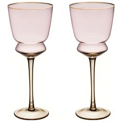 НАБОР БОКАЛОВ ДЛЯ ВИНА "TWIST & SHINE" PINK, 2 ШТ/380 МЛ