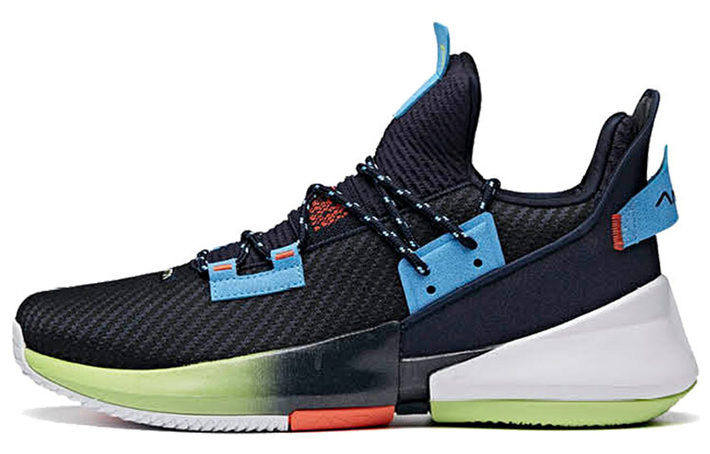 Anta Anta Airspace 2 shock absorption, non-slip, wear-resistant low-top basketball shoes blue and green