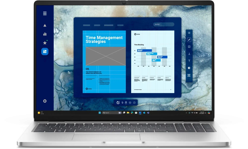 Notebook Dell/Pro 16 PC16250/Core Ultra 7/255U/2 GHz/32 Gb/M.2 PCIe SSD/1000 Gb/No ODD/Graphics/Integrated/16 ''/1920x1200/Windows 11/Pro/64/FgrPr