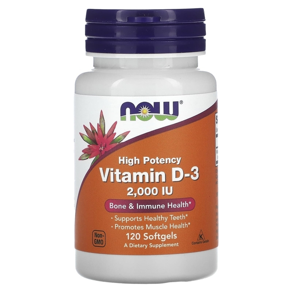 Now Foods Vitamin D3 2000 IU 120 softgels , Витамин Д3