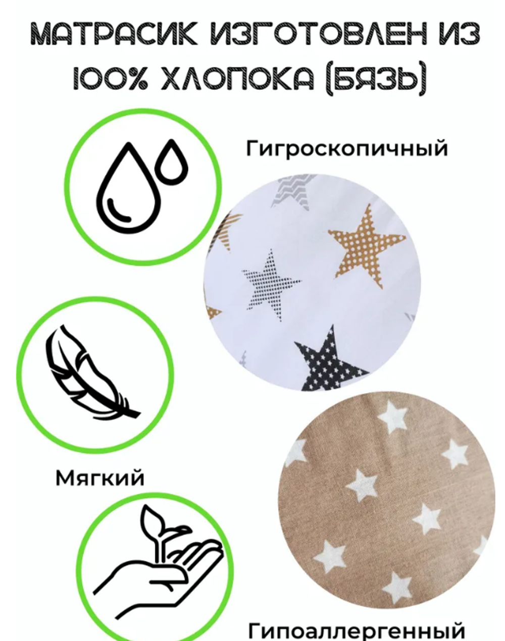 Вкладыш - матрасик МИНИ в стульчик для кормления, универсальный, двухсторонний.